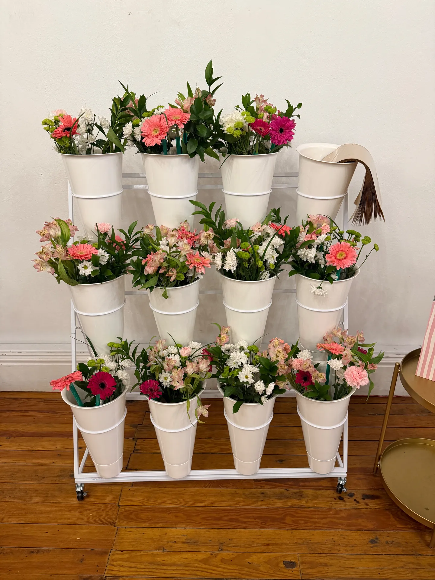 Colorful floral arrangements at The Main Event venue